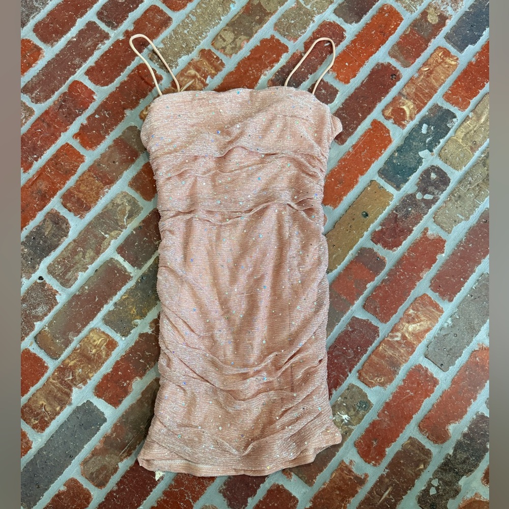 Lulu's Shimmering Blush Sequin Dress